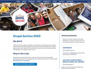 Screenshot of the DrupalGovCon website homepage