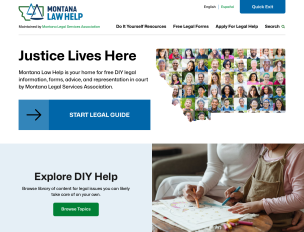 mockup of MT Law Help homepage