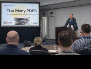 Dan presenting at DrupalCon