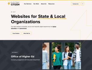 screenshot of agency website